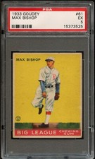 BB - 1933 Goudey - #61 - Max Bishop - PSA 5 - EX