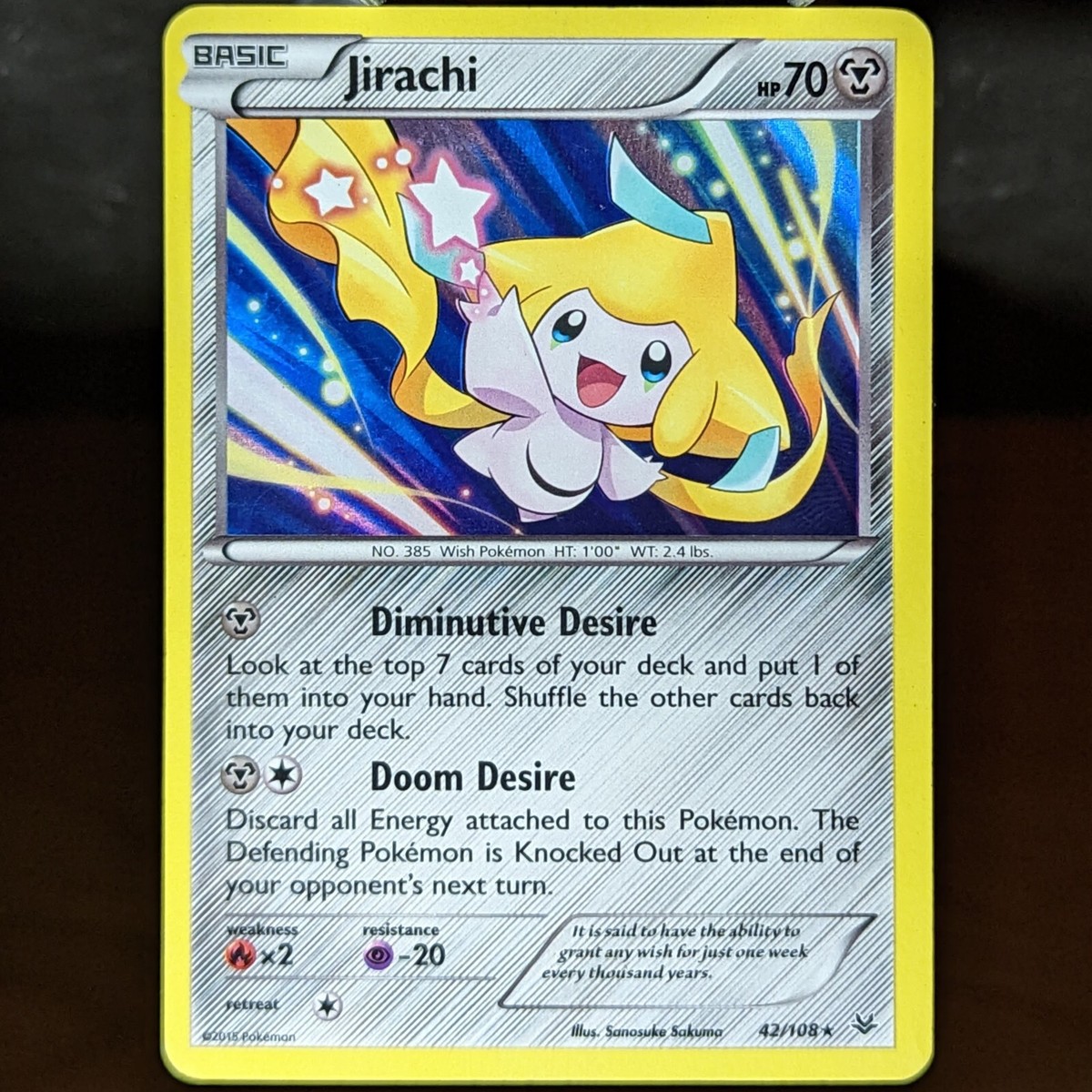 Jirachi 42/108 LP/NM Holo Rare XY Roaring Skies Foil Pokemon
