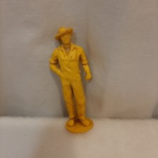 Vintage Auburn Rubber Farmer Figure Made In The USA On The farm Yellow READ