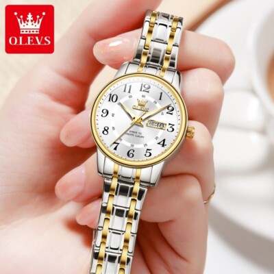 Woman Fashion Stainless Steel Waterproof Luminous Day Quartz  display picture 3