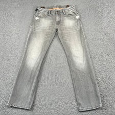Rivet De Cru Jeans Mens 32 Gray Straight Leg Distressed Denim 116-299L2