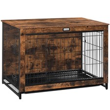 HOOBRO Dog Crate Furniture, 38.6 Large Dog Kennel Indoor, Wooden Cage with Pu...