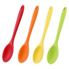 4 Pieces 10.6" Silicone Spoon Heat-Resistant Non Stick Food Grade Bright-Color