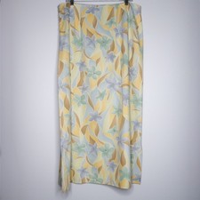 Talbots Womens Tropical Maxi Skirt 18 Floral Hawaiian Modest Beach 90s Vacation