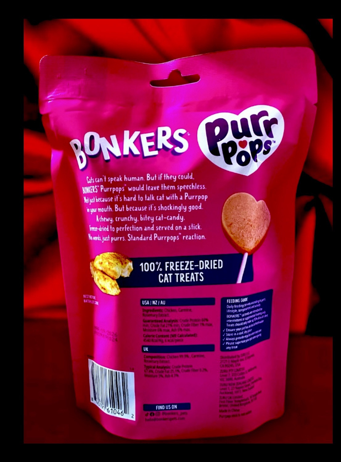 10pc Bonkers Purr Pops Chicken Lovey Licks-Cat Treats Ltd Edition (1pk Of 10ct)