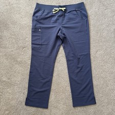 Figs Women  s Kade Cargo Scrub Pants Size XL Blue Gray Surgical Medical