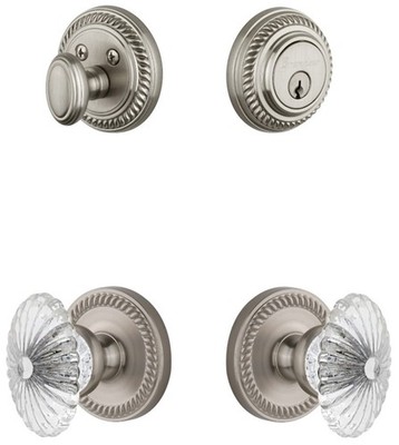 Grandeur NEWBUR_SP_ESET_234 Newport Solid Brass Single Cylinder - Nickel