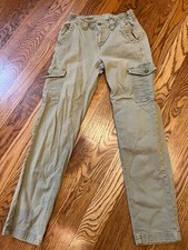 American Eagle 90's Style Green/khaki Cargo Pants Women's Size 00, Preowned