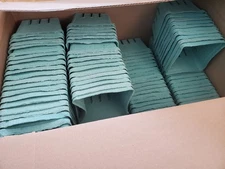 Green Berry Basket 1 Quart - Molded Pulp Fiber Vented Produce Basket (25)