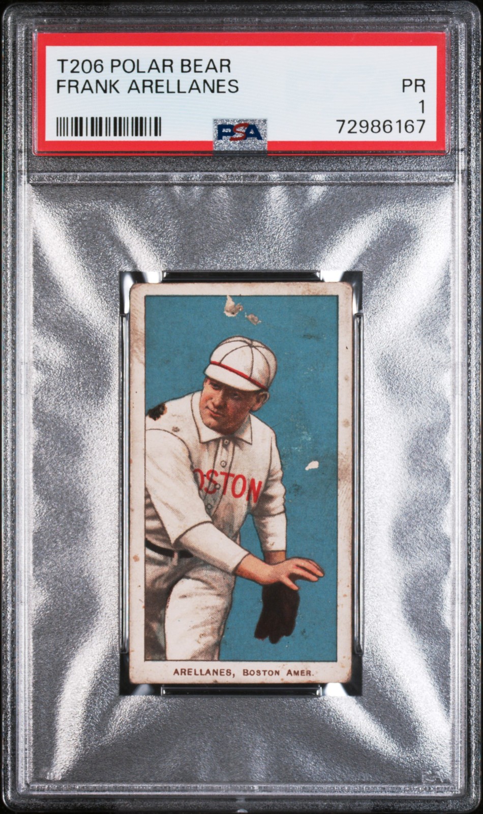 1909-11 T206 Polar Bear Frank Arellanes PSA 1 New Label