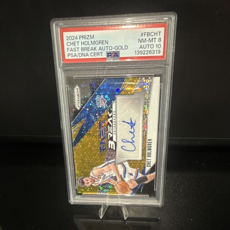 Panini Prizm 2024 Chet Holmgren Fast Break Auto-Gold FB-CHT 1/10