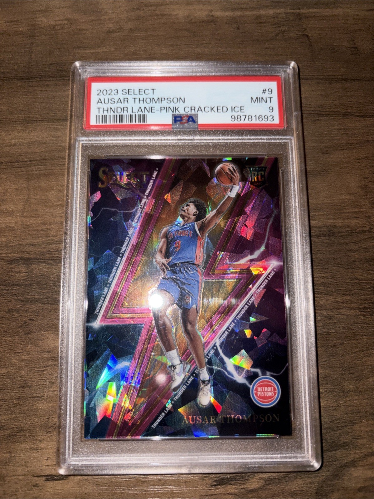 2023-24 Panini Select - Thunder Lane Ausar Thompson Pink Cracked Ice /99 RC
