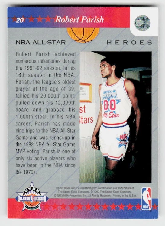 1992-93 Upper Deck NBA All-Stars #20 Robert Parish - Image 2 of 2