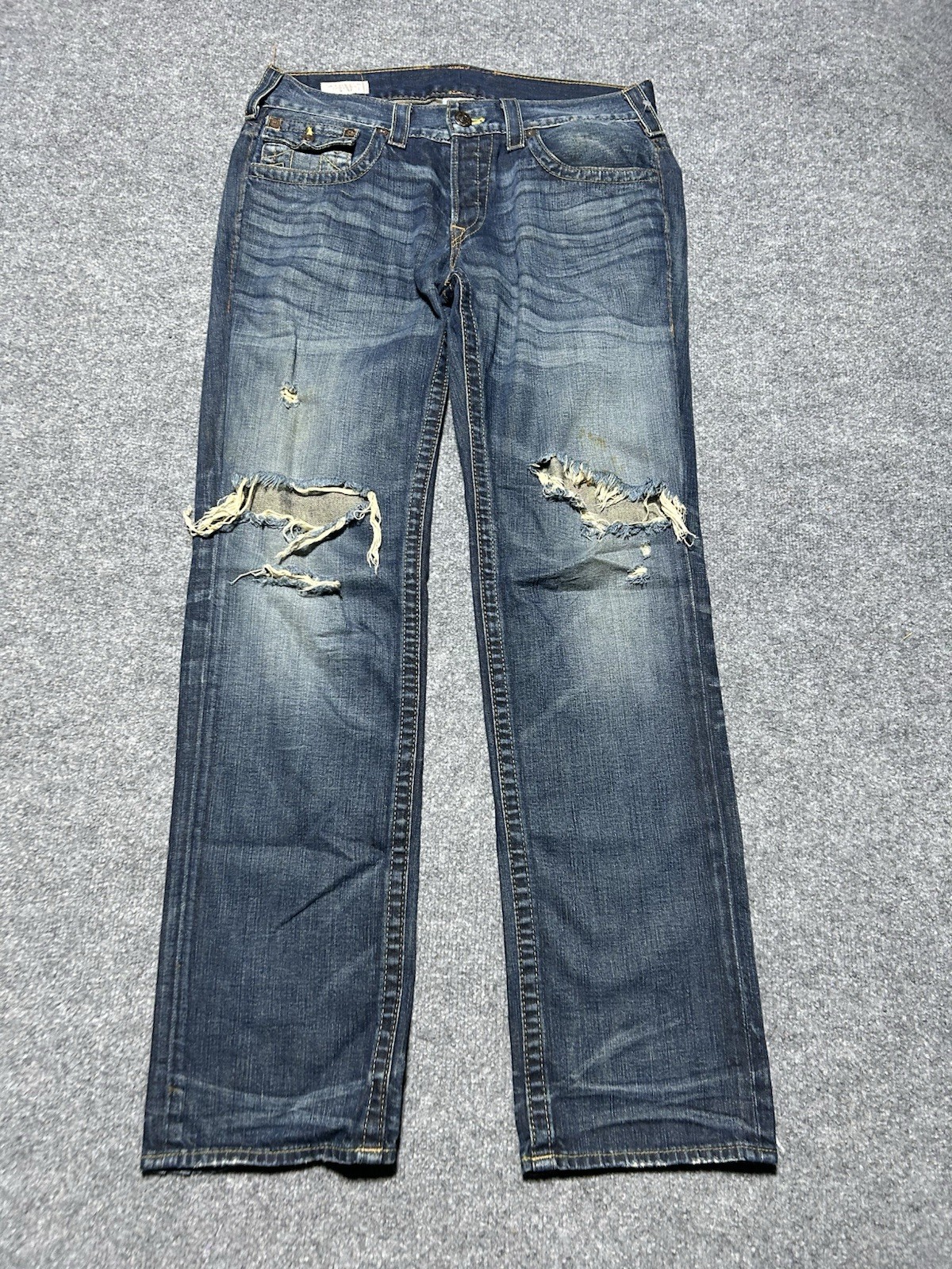 True Religion Jack Revolution First Edition Size 34 Thrashed Flap Pockets