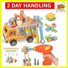 Kids Tool Set - 40 Pcs Wooden Toddler Tool Bench with Drill, Montessori Const...