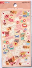 DAISO Yurutto Life Sweets Bear Rabbit Cat Sticker Sheet Made in Japan