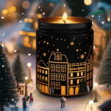 Merry Christmas Candles with Warmer LED, Christmas Decor Gifts Winter Candle ...