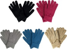 5 Pairs Winter Knitted Magic Elastic Gloves Adults Kids Stretchy Warm Magic