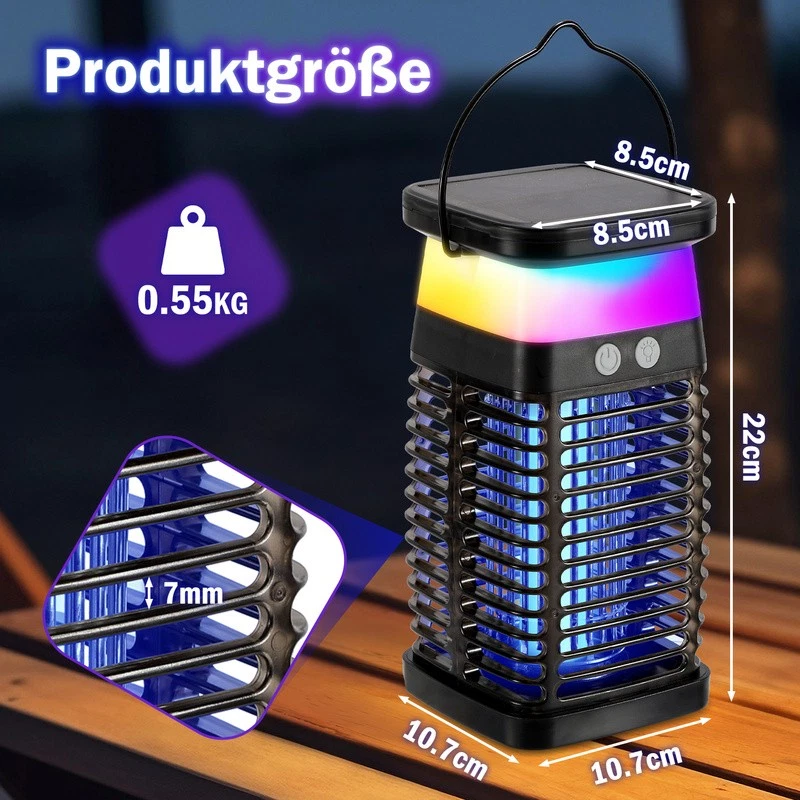 Solar Insektenvernichter Licht Insektenkiller Elektrich 4W UV LED Mückenkiller - Bild 2 von 4