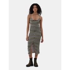 No Boundaries Juniors Bodycon Dress Sz XXL Sea Turtle Green Striped Ribbed Midi