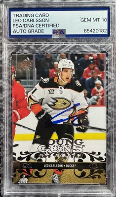 2023 Extended Series 2008-9 Upper Deck Retro Young Guns Leo Carlsson PSA 10 AUTO