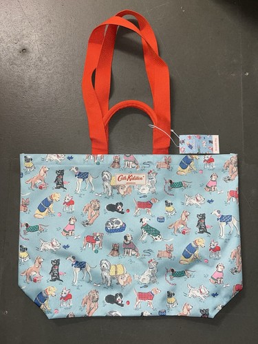 Neu mit Etikett Cath Kidston Tasche groß wiederverwendbar Shopping Strandtasche Hund blau XL