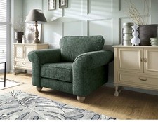 Abakus Direct Armchairs Arm Chairs Braided Chenille Fabric Jungle Green Rrp £520