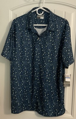 NWT-PGA Tour Golf Polo Shirt Mens Blue Grill Barbecue Performance Pro Series XL