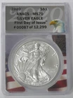2020 MS-70 FIRST DAY ISSUE #0087 OF 12,299 BALD EAGLE U.S. FLAG LABEL