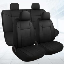 VarCozy Faux Leather Car Seat Covers Full Set, Front Seat Covers and Split Re...
