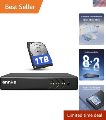 Advanced Hybrid 5-in-1 Security DVR with 1TB Storage for Smart Home Security