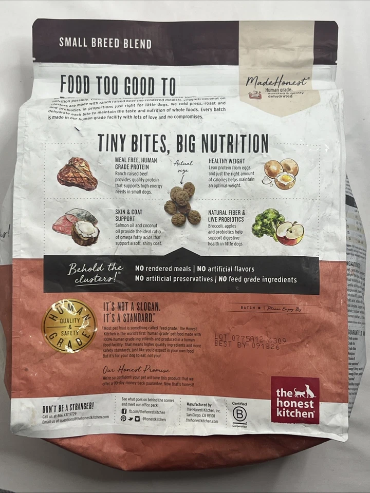 Comida seca para perros The Honest Kitchen razas pequeñas sin granos de carne de res, Foto 4 de 4