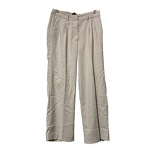 Quince Stretch Crepe Pleated Wide Leg Pants Sand Beige Size 10