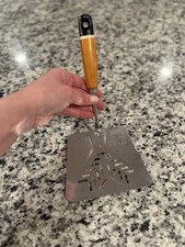 Vintage Ekco Stainless Steel Flipper Lifter Curved Spatula Turner Black & Wood