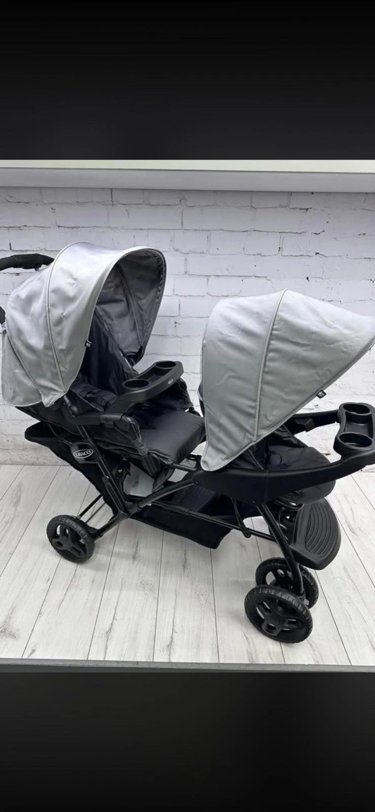 Graco Stadium Duo Tandem Twin Seat Buggy Stroller Pushchair - Black / Grey
Opens in a new window or 