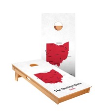 Cornhole Boards Buckeye State Foldable Legs Poplar Wood Regulation Size