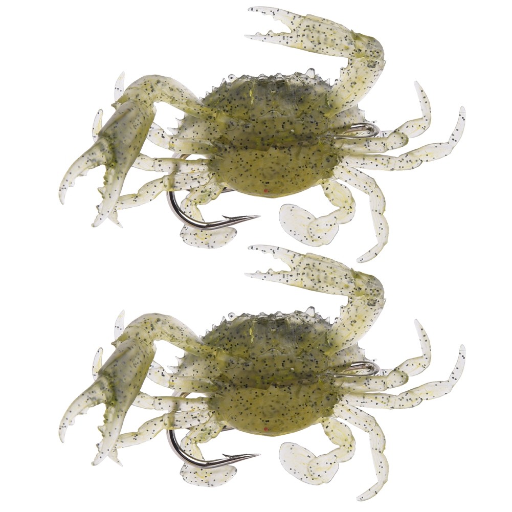 2 Pcs Silicone Soft Fishing Lures Artificial Bait Crab With Hooks Fi KRI✈️