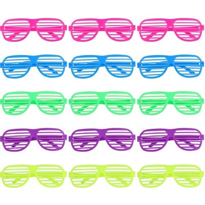 Neon Party Glasses 80s 90s Kids Shutter Shades Glow in the Dark Party Favors