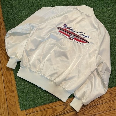 Vintage DeLong Chris Craft Jacket Satin Bomber Made In USA Medium White