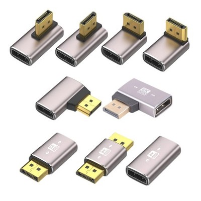 8K DisplayPort 90 Degree Adapter Right Angle Display Port Adapte for PC