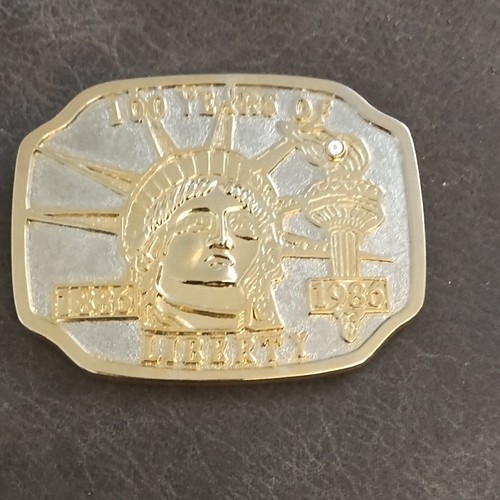 Liberty Statue of Liberty Western Belt Buckle Gold/Silver Electrocovered Diamond