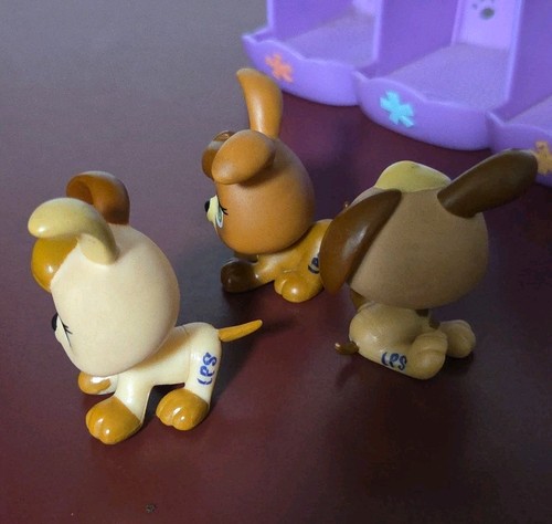 Trillizos Hasbro para perros cachorros #1338, #1339, #1340 Littlest Pet Shop con casa - Imagen 4 de 5