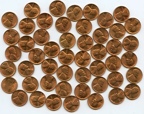 1955 P Lincoln Wheat Cent  Uncirculated Roll #50  * No Reserve *