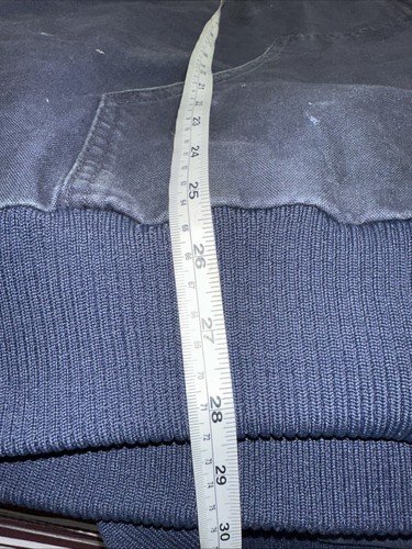 Carhartt Canvas Jacket 4XL Navy Blue 376-20 Hooded Insulated Duck Quilt Lined - Picture 15 of 18