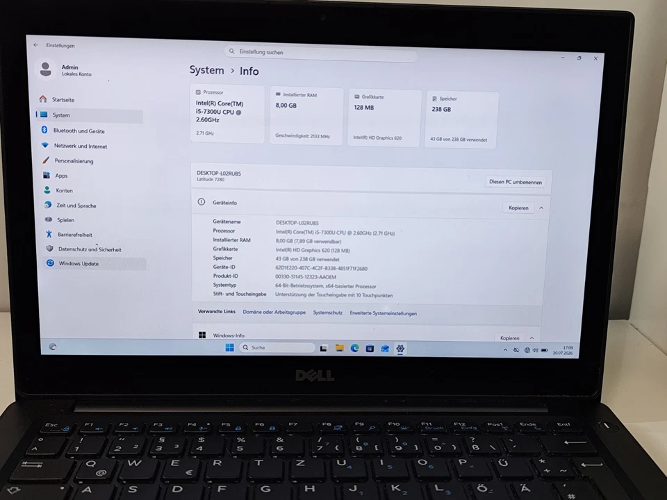 Dell Latitude E7280 · i5-7300U · 8GB · 256GB, Foto 2 von 5