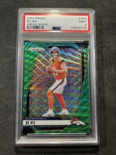 2024 Panini Prizm - Rookies Bo Nix #309 Green Wave Prizm (RC) PSA 9