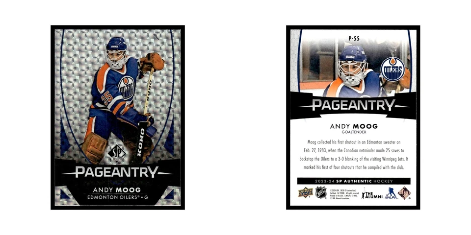 Andy Moog 2023 SP Authentic Pageantry #P-55 Edmonton Oilers Hockey Card NM - Image 3 of 3