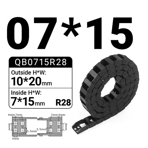 2X R15 10x13mm 10x15mm 10x20mm Cable Drag Chain Wire Carrier 1M Long For CNC 3D - Picture 9 of 9