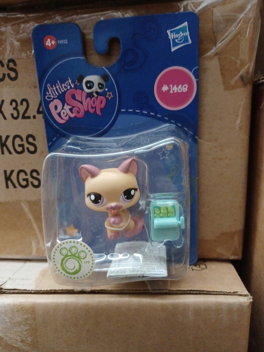 Littlest Pet Shop LPS Authentic Brown Mauve Paw Up Cat 1468 NIB