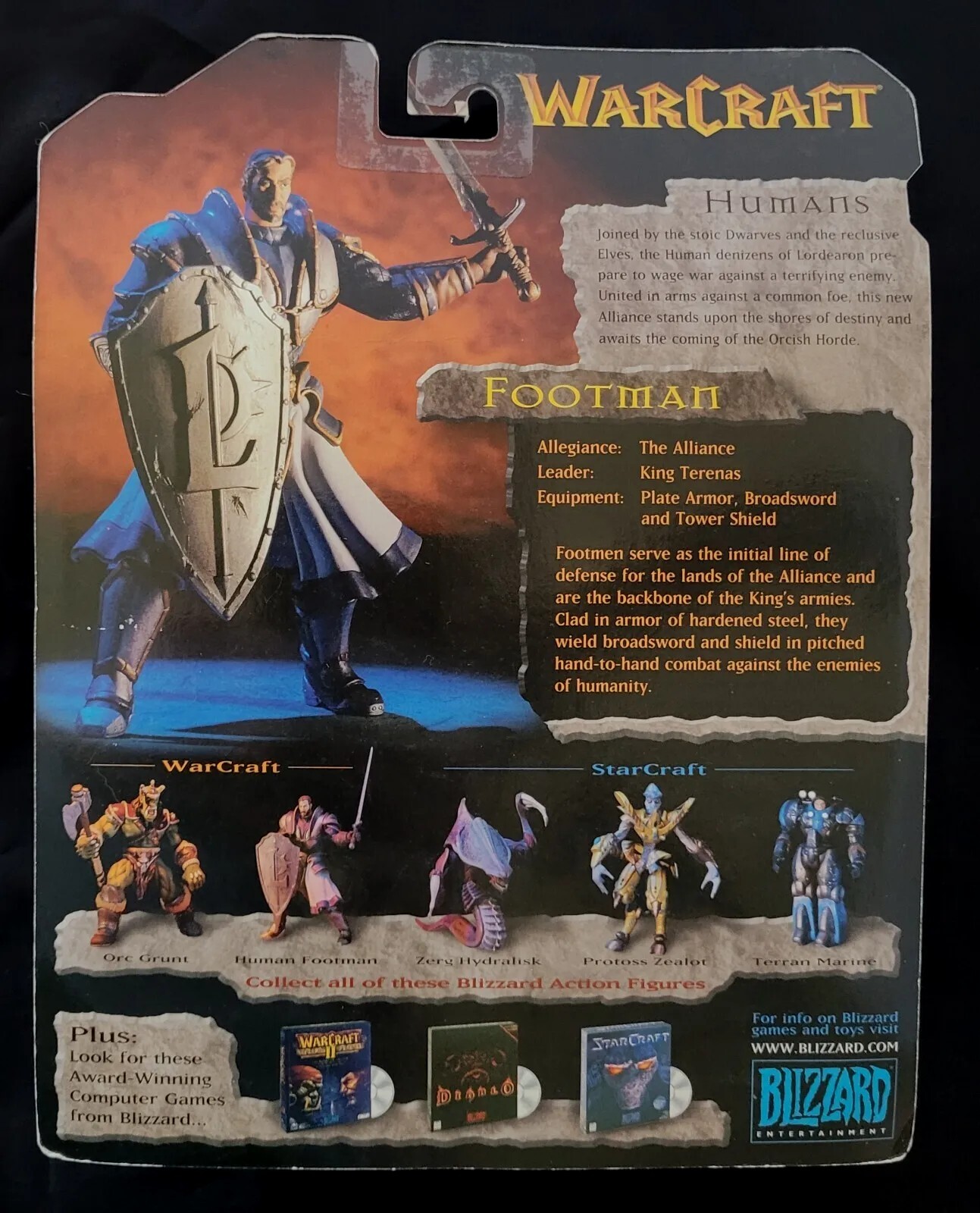 World of Warcraft - Human Footman 6.25" Action Figure - Blizzard - Vintage 1998